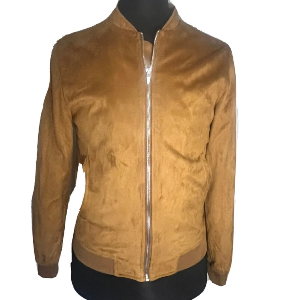 ZARA MAN Faux Suede Jacket M Brown